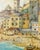 Blue Andrea Folis, Ligurian Coast, Early 1900s Oil on Panel For Sale - Image 8 of 12