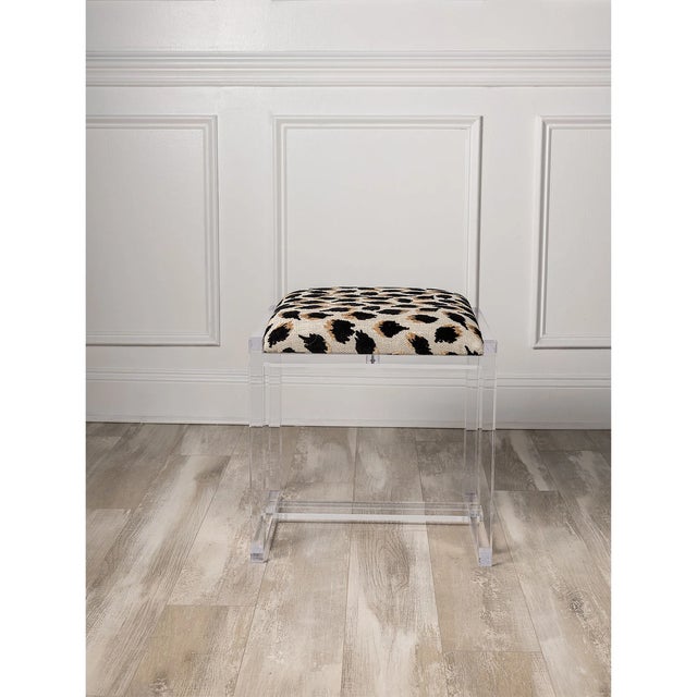 2020s Glencoe Ocelot Black Lucite Bench For Sale - Image 5 of 7