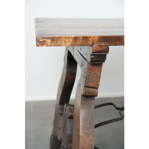 Large Antique Spanish Dining Table with Wrought Iron Base, 18th Century For Sale - Image 11 of 16