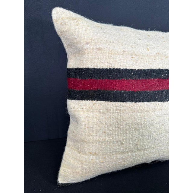 Turkish Hemp Pillow Cushion Natural Beige Black Pillow Cushion Cover 20"x20" #30575 Enhance your home decor with our Kilim...
