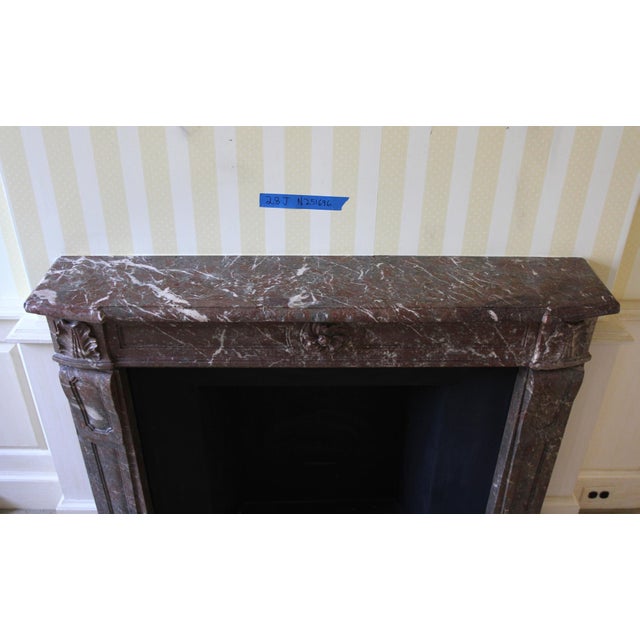 Waldorf Astoria Rouge Royal Marble Mantel For Sale - Image 9 of 12