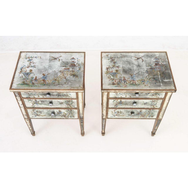 Chinoiserie Mirrored Chests of Drawers, Pair For Sale - Image 4 of 12