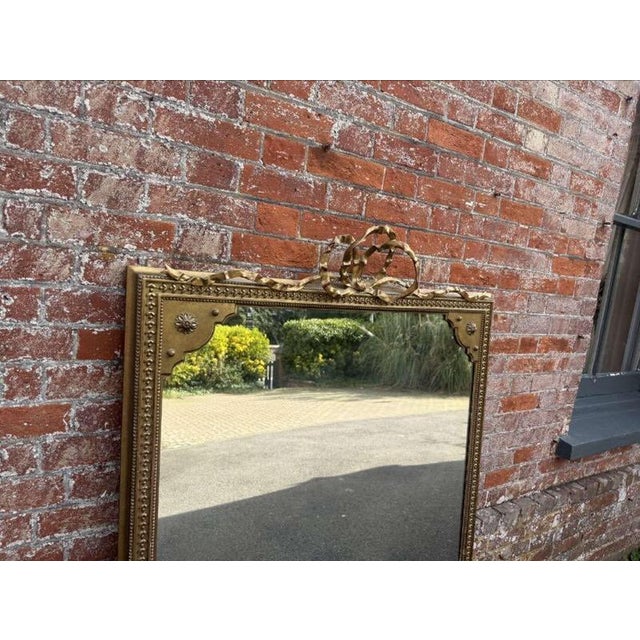 Large Antique 19th Century English Gilt Overmantle Mirror For Sale - Image 4 of 9