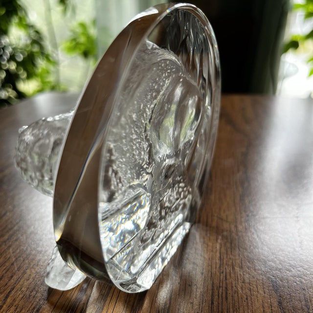Late 20th Century Victor Trabucco Buffalo Bison Crystal Figurine Statue Signed Art Glass Sculpture For Sale - Image 5 of 15