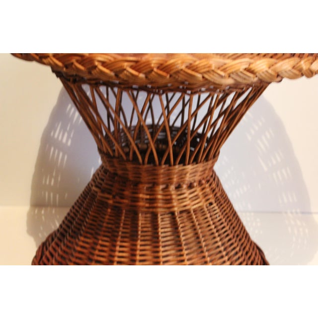 Vintage French Round Wicker Table, 1970s For Sale - Image 17 of 18