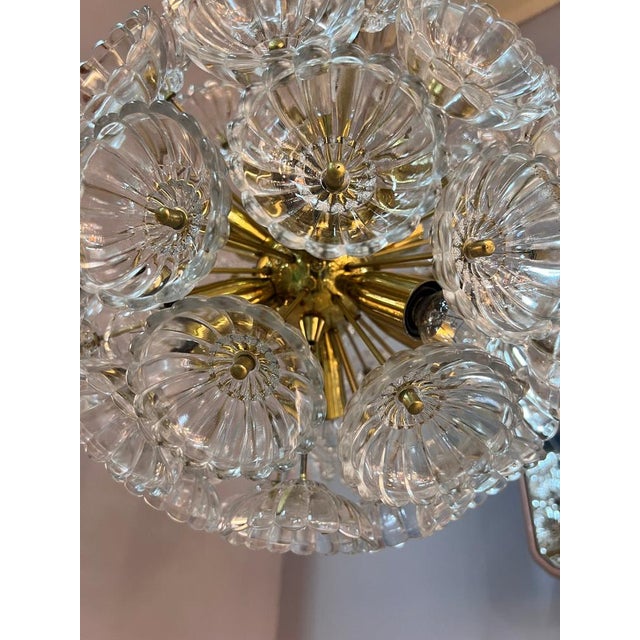 Metal Chandelier Pusteblume from VEB Kristalleuchte Ebersbach For Sale - Image 7 of 11