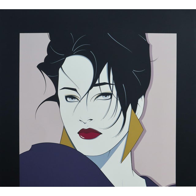 American 1984 American Original Serigraph Poster - Woman's Portrait (Black) (Nc1) - Patrick Nagel, Published by Mirage Editions For Sale - Image 3 of 3