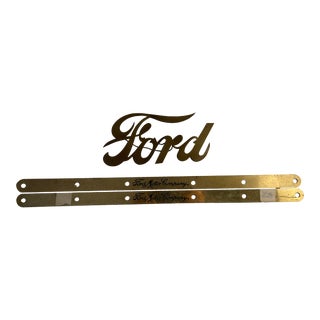 1909 Brass Ford Model T Insignia and Door Sills Strips - 3 Piece Set For Sale