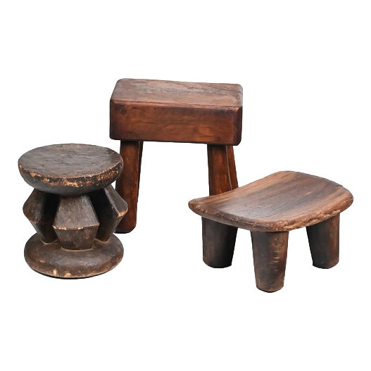 Spanish Handmade Stool in Wood | Chairish