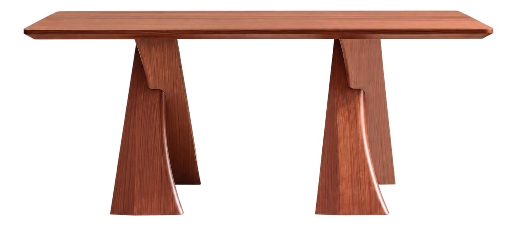 Sculptural X-Base Mahogany Dining Table by Michael Maximo