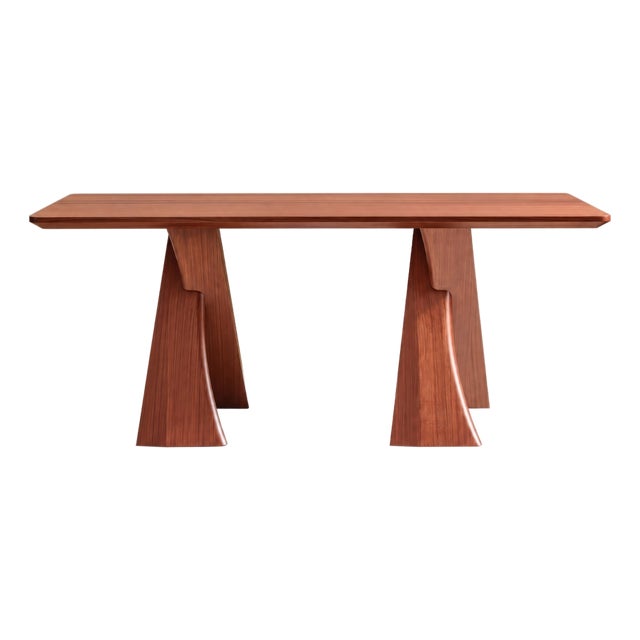 Sculptural X-Base Mahogany Dining Table by Michael Maximo For Sale