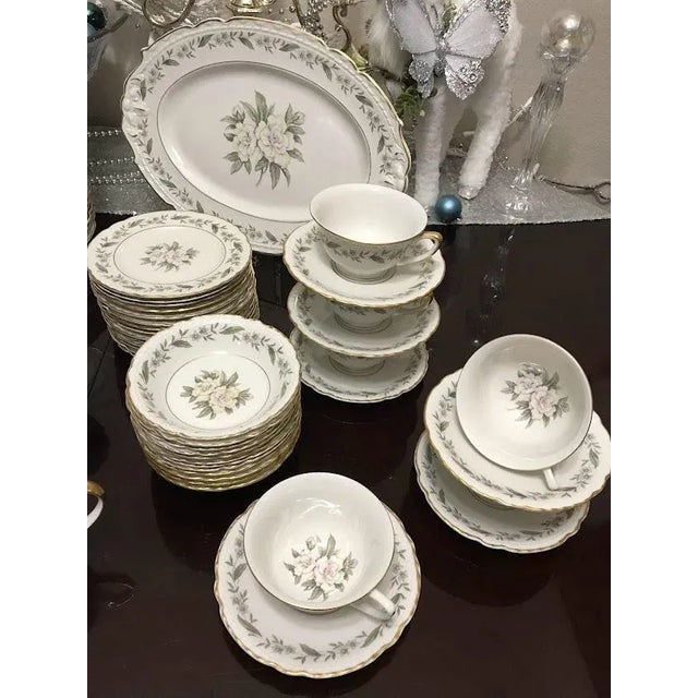 Ceramic Vintage Fleur De Blanc Gardenia Dinnerware Set by Royal Jackson, Service for Twelve- 72 Pieces For Sale - Image 7 of 13