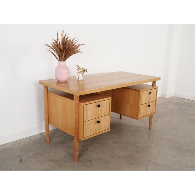 Vintage Scandinvian Oak Desk, 2000s For Sale - Image 3 of 14