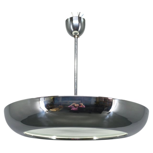 Bauhaus UFO Pendant Light by Josef Hurka for Napako, 1930s For Sale - Image 13 of 13