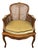 Vintage French Cane Upholstered Accent Carved Chair For Sale