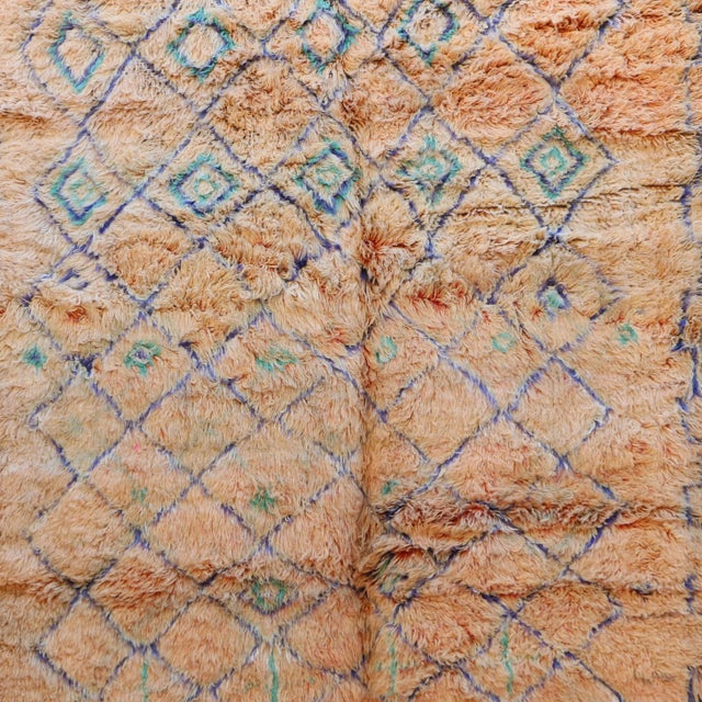 1970s 1970s Vintage Moroccan Shaggy Wool Rug - 5'12" X 9'4" Ft For Sale - Image 5 of 7