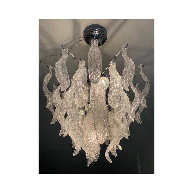 Murano Glass Leaf Chandelier by Simoeng For Sale - Image 4 of 14