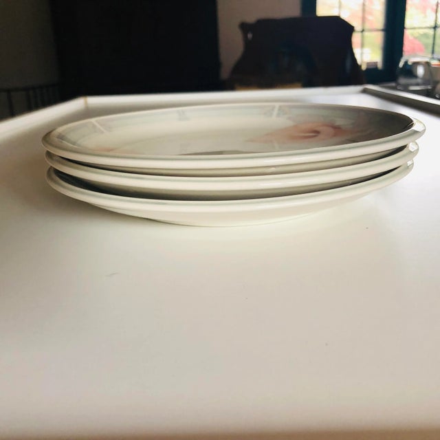 Vintage Noritake Keltcraft Misty Isle " Eternal Blush" Pattern Salad Plates S/3 For Sale In New York - Image 6 of 7