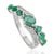 Contemporary Hallmarked 925 Silver Natural 1.26 Ct Emerald & Diamond Wave Ring Size 7 For Sale - Image 3 of 13