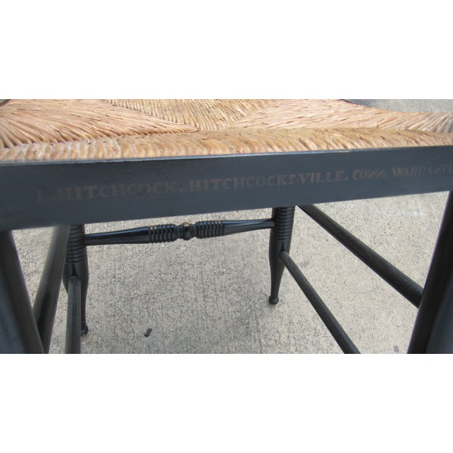 Hitchcock Black Rush Farmhouse Chair For Sale - Image 6 of 7