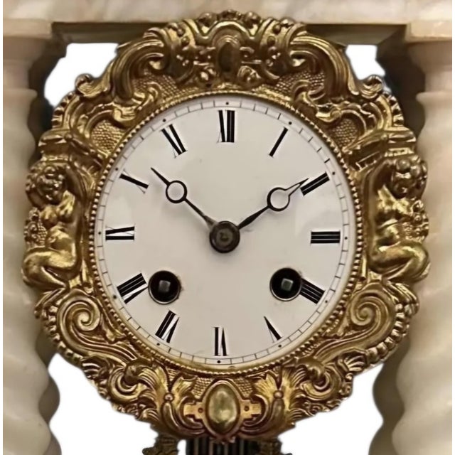 French Marble French Mantel Clock, 19th Century For Sale - Image 3 of 5