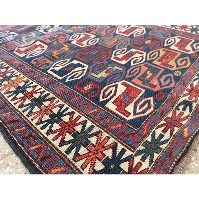 Galerie Shabab Collection Early 20th Century Caucasian Kuba Throw Rug For Sale In New York - Image 6 of 8