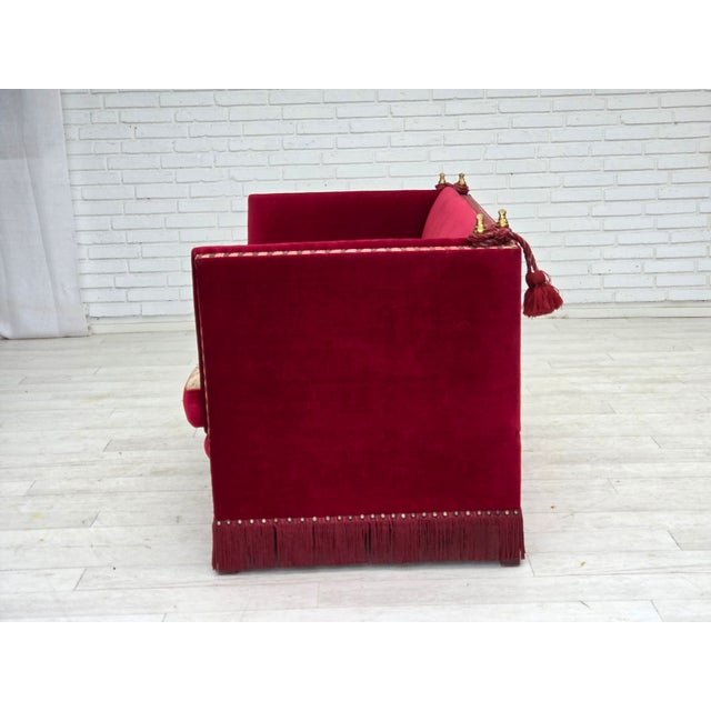 Spanish Sofa in Velour with Ash Legs, Denmark, 1970s For Sale - Image 16 of 18