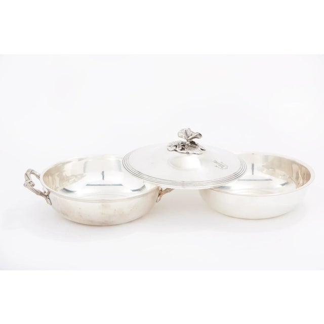 Metal Vintage French Silverplate Covered Dish For Sale - Image 7 of 13