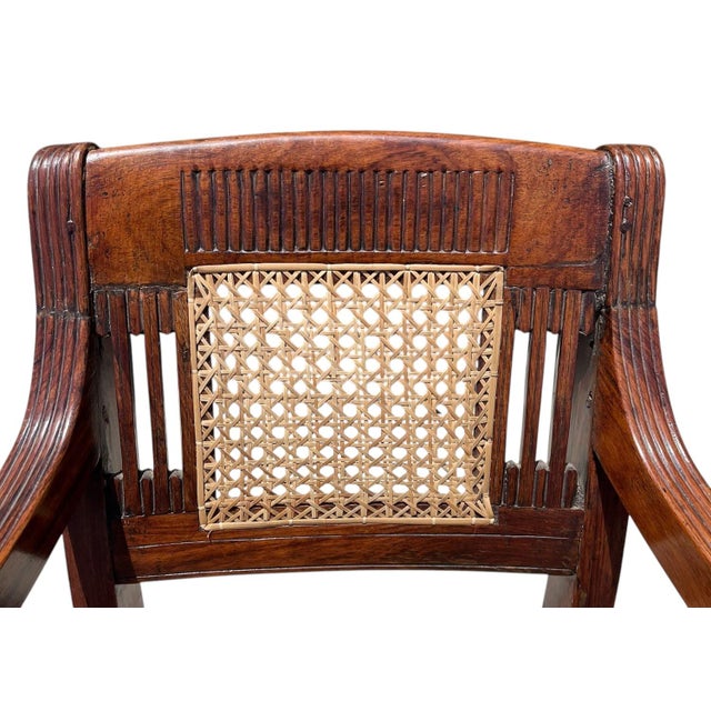19th Century Pair of Anglo Indian Hand Carved Padouk Armchairs For Sale - Image 10 of 15
