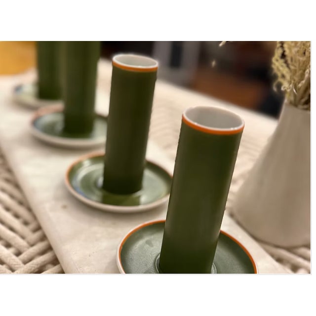Asian Rare Vintage Mid Century Tarkett Schmid Porcelain Espresso Cups & Saucers | Set of 4 For Sale - Image 3 of 8