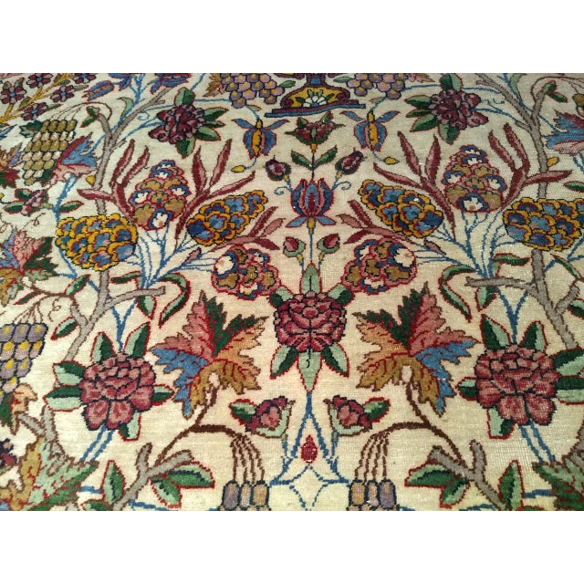 Vintage Oversized Persian Kerman Lavar Rug, Hand-Knotted Wool, Allover Vase Pattern, Ivory & Blue, 11’ X 19’ For Sale - Image 4 of 18