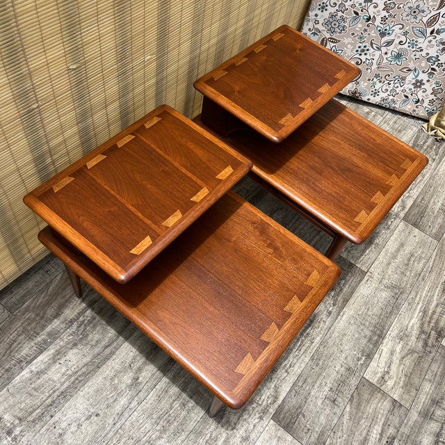 Wood A Pair of Newly Refinished Mid Century Modern Side Tables by Lane Acclaim Circa 1960s For Sale - Image 7 of 18