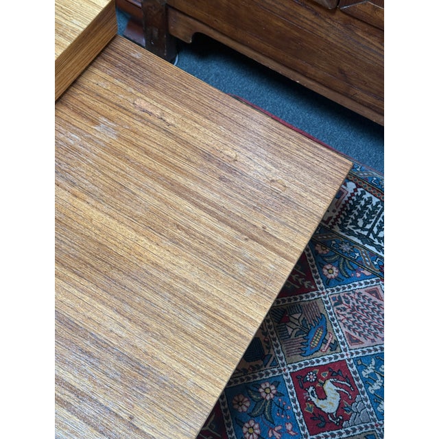 Multi-Tiered Wood Block Coffee Table + Drawer For Sale In San Francisco - Image 6 of 12