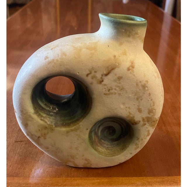 Mid-Century Modern Space Age Openwork Ceramic Vase by Nikos Dazelidis, Athens, 1960s For Sale - Image 3 of 12