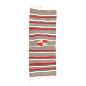 Vintage Rio Grande Chimayo Banded Blanket Rug - 02'00 X 05'00