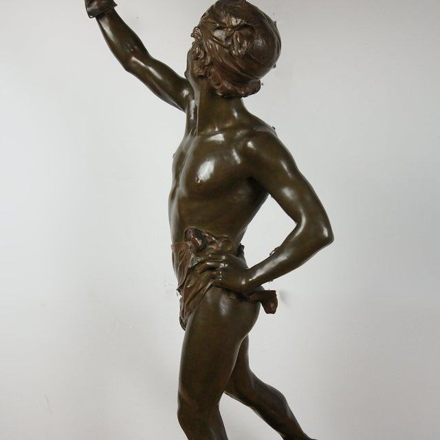 Georges Marie Valentin Bareau, The Falconer, Late 1800s, Bronze For Sale - Image 4 of 8