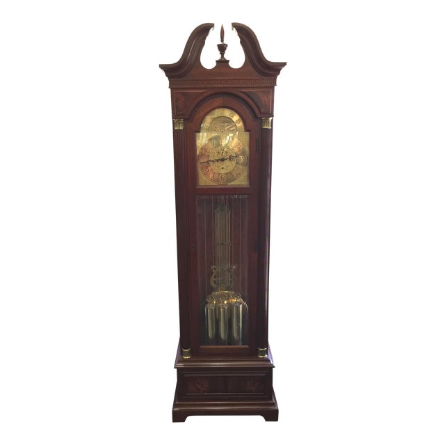 Mahogany Ethan Allen Grandfather Clock Chairish