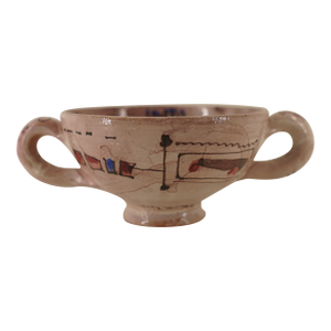 Vintage Hand-Painted Studio Pottery Loving Cup Bowl