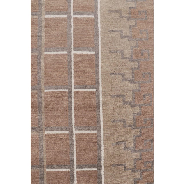 Rug & Kilim’s Scandinavian Style Rug in Brown With Geometric Patterns For Sale In New York - Image 6 of 7