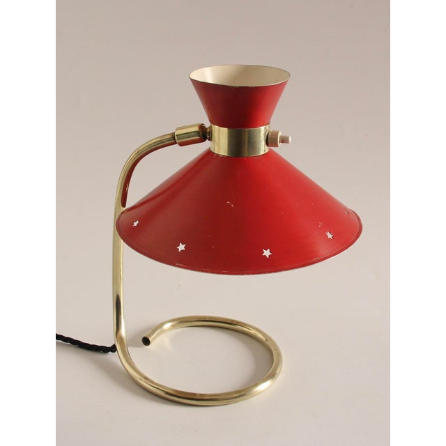 Mid-Century French Red Diabolo Table Lamp, 1950s For Sale - Image 6 of 13