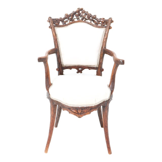 Walnut Black Forest Armchair by Matthijs Horrix for Horrix the Hague, 1880s For Sale