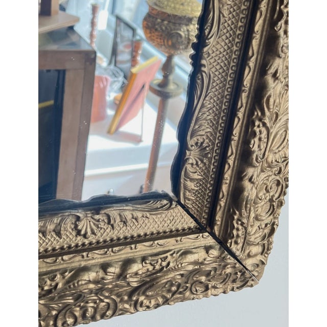 Wood Antique Gold Gilt Gesso Wood Framed Mirror For Sale - Image 7 of 7
