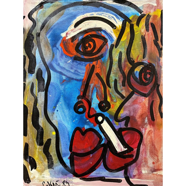 Abstract Titled Peter Keil Painting, 1989 For Sale - Image 3 of 5