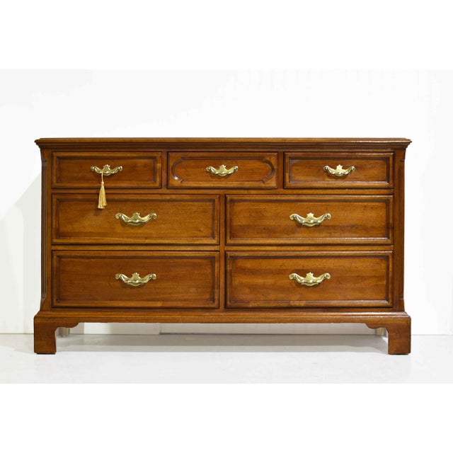 Davis Furniture Mid Century Georgian Chippendale Lowboy by Davis Furniture of Nashville Tn For Sale - Image 4 of 14