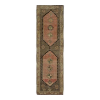 1970s Vintage Handmade Wool Cotton Pink Area Rug For Sale