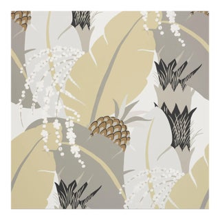 Sample - Schumacher X Paul Poiret AnanasWallpaper in Neutral For Sale