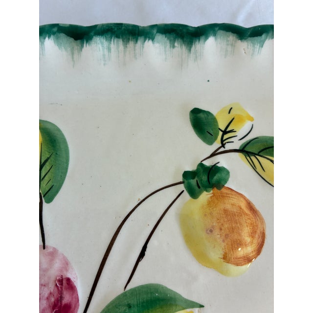 Vintage NSP Italy Hand-Painted Fruit Motif Square Plate For Sale In Oklahoma City - Image 6 of 11