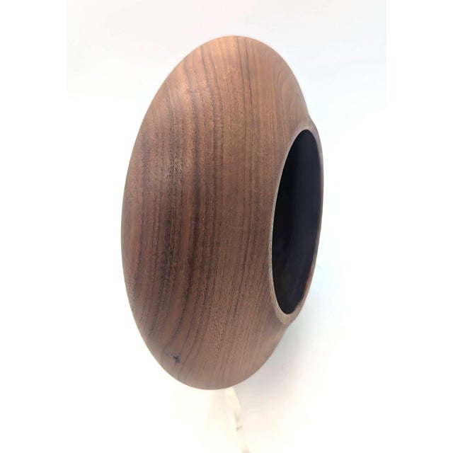 Chestnut Hand Turned and Lathed Walnut Wood Bowl For Sale - Image 8 of 14
