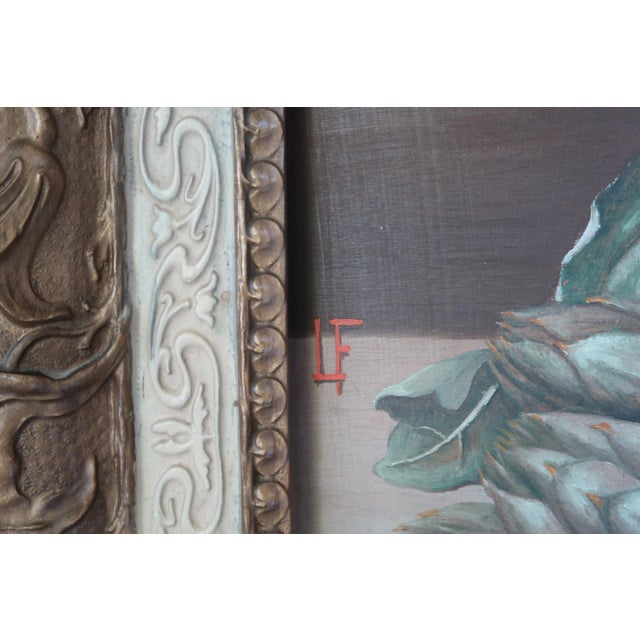 Vintage Italian Still Life Painting on Wood Panel – Antique Framed Vegetable Still Life – Turin Italy – Decorative Art For Sale - Image 12 of 12