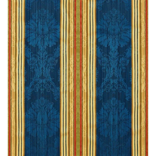 Sample - The House of Scalamandré Santa Margarita Fabric, Multi on Cobalt For Sale